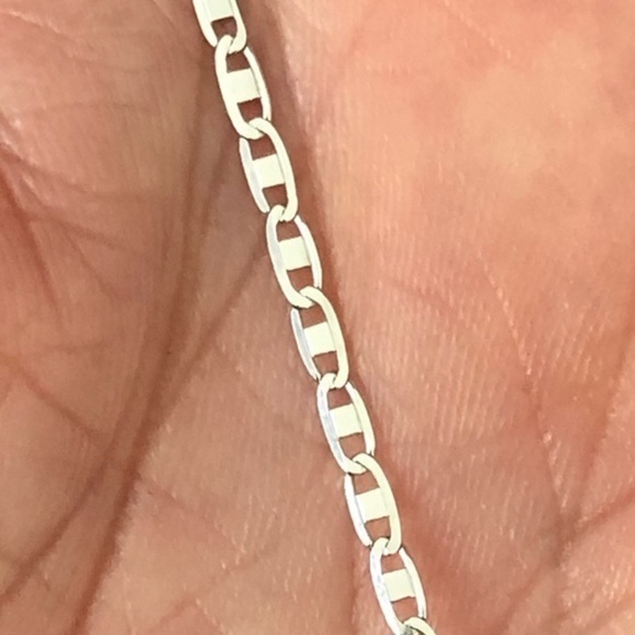 Men’s 24” Solid 925 Sterling Silver Mariner Style Chain Necklace NWT - Picture 1 of 4